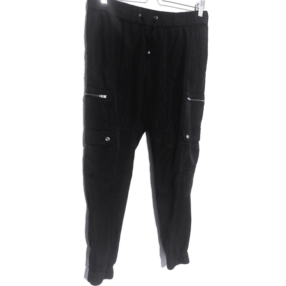 Banana Republic Black Cargo Jogger Pants Size Medium Stylish Travel Casual Comfy - Picture 4 of 6